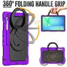For Samsung Galaxy Tab S10 FE+ D Type Silicone Hybrid PC Tablet Case with Handle Holder(Purple) - 3