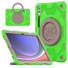 For Samsung Galaxy Tab S9+ / S10+ Spider Rotation Handle Silicone Hybrid PC Tablet Case(Grey Green) - 1