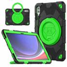 For Samsung Galaxy Tab S9+ / S10+ Spider Rotation Handle Silicone Hybrid PC Tablet Case(Black Green) - 1