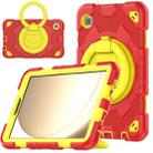 For Samsung Galaxy Tab A9 Spider Rotation Handle Silicone Hybrid PC Tablet Case(Yellow Red) - 1