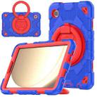 For Samsung Galaxy Tab A9 Spider Rotation Handle Silicone Hybrid PC Tablet Case(Red Blue) - 1