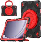 For Samsung Galaxy Tab A9+ Spider Rotation Handle Silicone Hybrid PC Tablet Case(Black Red) - 1