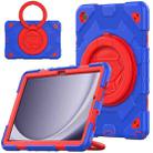 For Samsung Galaxy Tab A9+ Spider Rotation Handle Silicone Hybrid PC Tablet Case(Red Blue) - 1