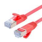 30m Gold Plated Head CAT7 High Speed 10Gbps Ultra-thin Flat Ethernet RJ45 Network LAN Cable(Red) - 1