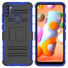 For Samsung Galaxy A11 Sliding Bushing Mobile Phone Protective Case with Stand(Blue) - 1