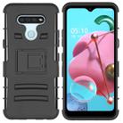 For LG K51 Sliding Bushing Mobile Phone Protective Case with Stand(Black) - 1