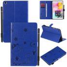 For Samsung Galaxy Tab A8.0 (2019) T290 / T295 Cat Bee Embossing Pattern Shockproof Table PC Protective Horizontal Flip Leather Case with Holder & Card Slots & Wallet & Pen Slot(Blue) - 1