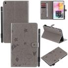 For Samsung Galaxy Tab A8.0 (2019) T290 / T295 Cat Bee Embossing Pattern Shockproof Table PC Protective Horizontal Flip Leather Case with Holder & Card Slots & Wallet & Pen Slot(Grey) - 1