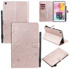 For Samsung Galaxy Tab A8.0 (2019) T290 / T295 Cat Bee Embossing Pattern Shockproof Table PC Protective Horizontal Flip Leather Case with Holder & Card Slots & Wallet & Pen Slot(Rose Gold) - 1