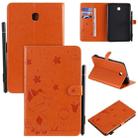 For Samsung Galaxy Tab A8.0 (2018) T387 Cat Bee Embossing Pattern Shockproof Table PC Protective Horizontal Flip Leather Case with Holder & Card Slots & Wallet & Pen Slot(Orange) - 1