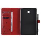 For Samsung Galaxy Tab A8.0 (2018) T387 Cat Bee Embossing Pattern Shockproof Table PC Protective Horizontal Flip Leather Case with Holder & Card Slots & Wallet & Pen Slot(Red) - 4