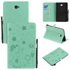For Samsung Galaxy Tab A10.1 (2016) T580 Cat Bee Embossing Pattern Shockproof Table PC Protective Horizontal Flip Leather Case with Holder & Card Slots & Wallet & Pen Slot(Green) - 1