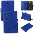 For Samsung Galaxy Tab A10.1 (2016) T580 Cat Bee Embossing Pattern Shockproof Table PC Protective Horizontal Flip Leather Case with Holder & Card Slots & Wallet & Pen Slot(Blue) - 1
