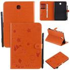 For Samsung Galaxy Tab A8.0 (2015) T350 Cat Bee Embossing Pattern Shockproof Table PC Protective Horizontal Flip Leather Case with Holder & Card Slots & Wallet & Pen Slot & Wake-up / Sleep Function(Orange) - 1