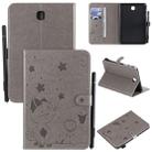 For Samsung Galaxy Tab A8.0 (2015) T350 Cat Bee Embossing Pattern Shockproof Table PC Protective Horizontal Flip Leather Case with Holder & Card Slots & Wallet & Pen Slot & Wake-up / Sleep Function(Grey) - 1