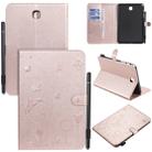 For Samsung Galaxy Tab A8.0 (2015) T350 Cat Bee Embossing Pattern Shockproof Table PC Protective Horizontal Flip Leather Case with Holder & Card Slots & Wallet & Pen Slot & Wake-up / Sleep Function(Rose Gold) - 1