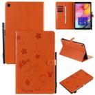 For Samsung Galaxy Tab A9.7 T550 Cat Bee Embossing Pattern Shockproof Table PC Protective Horizontal Flip Leather Case with Holder & Card Slots & Wallet & Pen Slot & Wake-up / Sleep Function(Orange) - 1