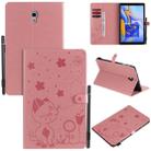 For Samsung Galaxy Tab A10.5 T590 / T595 Cat Bee Embossing Pattern Shockproof Table PC Protective Horizontal Flip Leather Case with Holder & Card Slots & Wallet & Pen Slot & Wake-up / Sleep Function(Pink) - 1