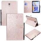 For Samsung Galaxy Tab A10.5 T590 / T595 Cat Bee Embossing Pattern Shockproof Table PC Protective Horizontal Flip Leather Case with Holder & Card Slots & Wallet & Pen Slot & Wake-up / Sleep Function(Rose Gold) - 1