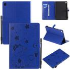 For Samsung Galaxy Tab S5e T720 / T725 Cat Bee Embossing Pattern Shockproof Table PC Protective Horizontal Flip Leather Case with Holder & Card Slots & Wallet & Pen Slot & Wake-up / Sleep Function(Blue) - 1