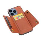 For iPhone 16 Pro Max Double Buckle Card Slots PU + TPU Phone Case(Brown) - 3