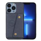 For iPhone 16 Pro Double Buckle Card Slots PU + TPU Phone Case(Blue) - 2