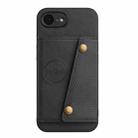 For iPhone 16e Double Buckle Card Slots PU + TPU Phone Case(Black) - 2