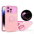 For iPhone 11 Pro Max Luminous Series Ring Holder Phone Case(Pink) - 1