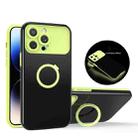 For iPhone 11 Pro Max Luminous Series Ring Holder Phone Case(Black + Yellow) - 1