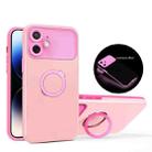 For iPhone 12 Luminous Series Ring Holder Phone Case(Pink) - 1