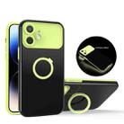 For iPhone 12 Luminous Series Ring Holder Phone Case(Black + Yellow) - 1