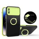 For iPhone XS Max Luminous Series Ring Holder Phone Case(Black + Yellow) - 1