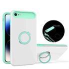 For iPhone SE 2022 / SE 2020 / 8 Luminous Series Ring Holder Phone Case(White + Lake Green) - 1