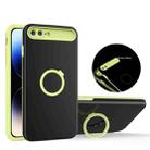 For iPhone 8 Plus / 7 Plus Luminous Series Ring Holder Phone Case(Black + Yellow) - 1