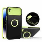 For iPhone XR Luminous Series Ring Holder Phone Case(Black + Yellow) - 1