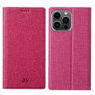 For iPhone 15 Pro ViLi DMX Series Shockproof TPU + PU Leather Magnetic Attraction Horizontal Flip Case(Rose Red) - 1