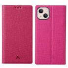 For iPhone 15 ViLi DMX Series Shockproof TPU + PU Leather Magnetic Attraction Horizontal Flip Case(Rose Red) - 1