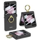 For Samsung Galaxy Z Flip5 GKK Integrated Magnetic Hinge Phone Case with Ring Holder(Black) - 1