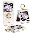 For Samsung Galaxy Z Flip5 GKK Integrated Magnetic Hinge Phone Case with Ring Holder(White) - 1