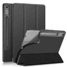 For Lenovo Tab P12 12.7 /P12 Pro 2nd Gen 3-folding TPU Smart Leather Tablet Case(Black) - 1