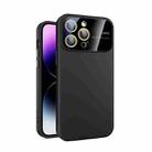 For iPhone 15 Pro Max Large Glass Window PC Phone Case with Integrated Lens Film(Black) - 1