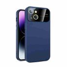 For iPhone 14 Plus Large Glass Window PC Phone Case with Integrated Lens Film(Royal Blue) - 1