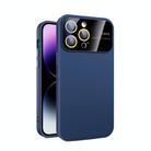 For iPhone 14 Pro Max Large Glass Window PC Phone Case with Integrated Lens Film(Royal Blue) - 1