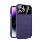 For iPhone 13 Pro Max Large Glass Window PC Phone Case with Integrated Lens Film(Dark Purple) - 1