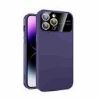 For iPhone 12 Pro Large Glass Window PC Phone Case with Integrated Lens Film(Dark Purple) - 1