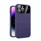 For iPhone 11 Pro Max Large Glass Window PC Phone Case with Integrated Lens Film(Dark Purple) - 1