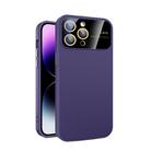 For iPhone 11 Pro Large Glass Window PC Phone Case with Integrated Lens Film(Dark Purple) - 1