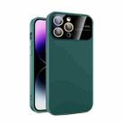 For iPhone 11 Pro Large Glass Window PC Phone Case with Integrated Lens Film(Green) - 1