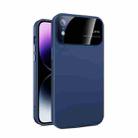 For iPhone XR Large Glass Window PC Phone Case with Integrated Lens Film(Royal Blue) - 1