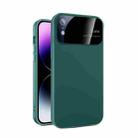 For iPhone XR Large Glass Window PC Phone Case with Integrated Lens Film(Green) - 1
